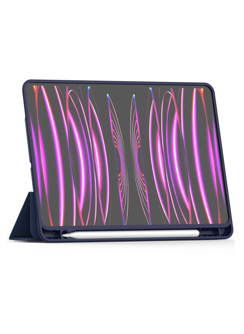 iPad Terra Cover for Apple iPad 10th Generation 10.9/2022 with Smart Pen Holder Slim Smart Cover with Fabric Stand Blue