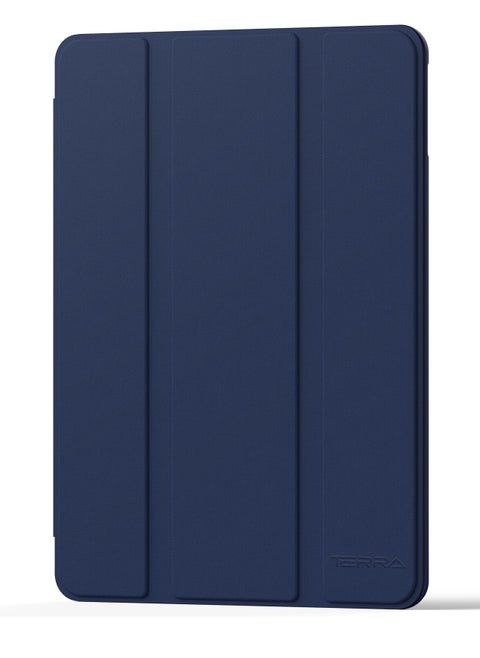 iPad Terra Cover for Apple iPad 10th Generation 10.9/2022 with Smart Pen Holder Slim Smart Cover with Fabric Stand Blue
