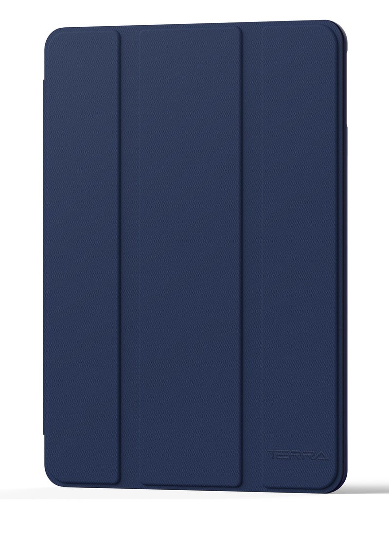 iPad Terra Cover for Apple iPad 10th Generation 10.9/2022 with Smart Pen Holder Slim Smart Cover with Fabric Stand Blue