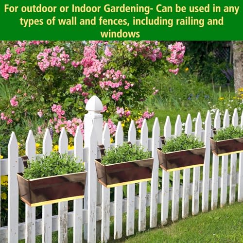 ecofynd 16 Inches Apollo Railing Planters for Balcony, Hanging Pots for Plants, Wall Hanging Decorative Planters for Vertical Garden, Pack of 3, (Black) - Image 3