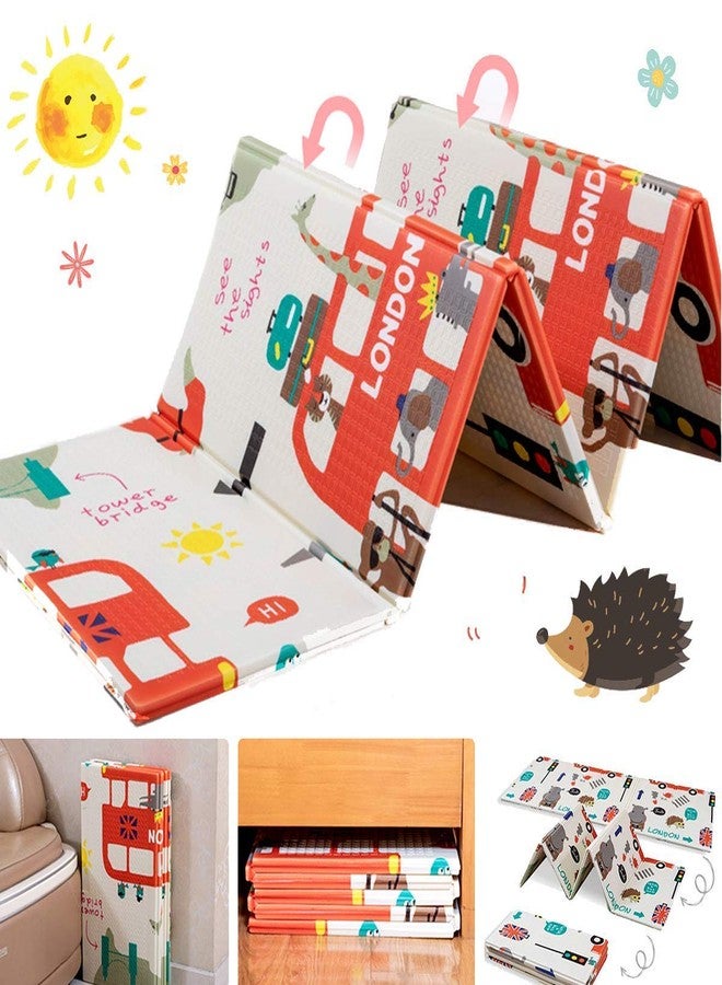 EASY SHOPE Waterproof Extra Large Size Double Side Big Soft Baby Play Crawl Floor Mat for Picnic, School Use Non-Toxic Folding Foam (Multi Color; 6 X6.5 ft, 200x180cm, 8mm Thickness-1 pcs) - Image 3