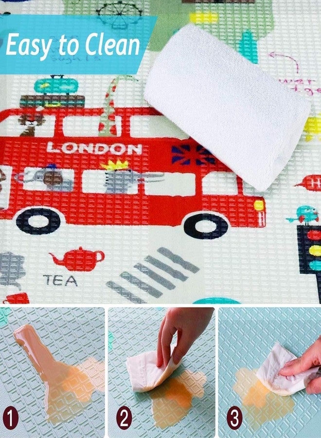 EASY SHOPE Waterproof Extra Large Size Double Side Big Soft Baby Play Crawl Floor Mat for Picnic, School Use Non-Toxic Folding Foam (Multi Color; 6 X6.5 ft, 200x180cm, 8mm Thickness-1 pcs) - Image 4
