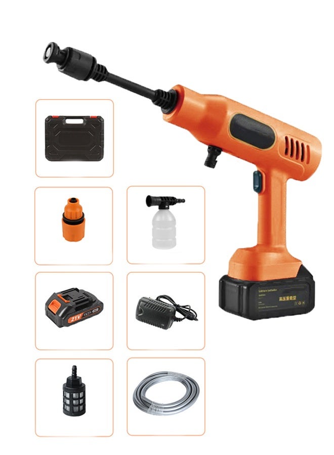 بوليفياز مضخة غسيل سيارات محمولة عالية الضغط، رشاش ماء بقابلة للشحن وعلبة ماء - مسدس تنظيف للسيارة والمنزل والحديقة - Image 3