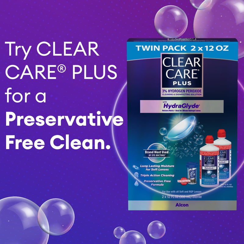 Clear Care Clear Care Plus Cleaning Solution with Lens Case, Twin Pack, Multi, 12 Oz, Pack of 2  - Image 4