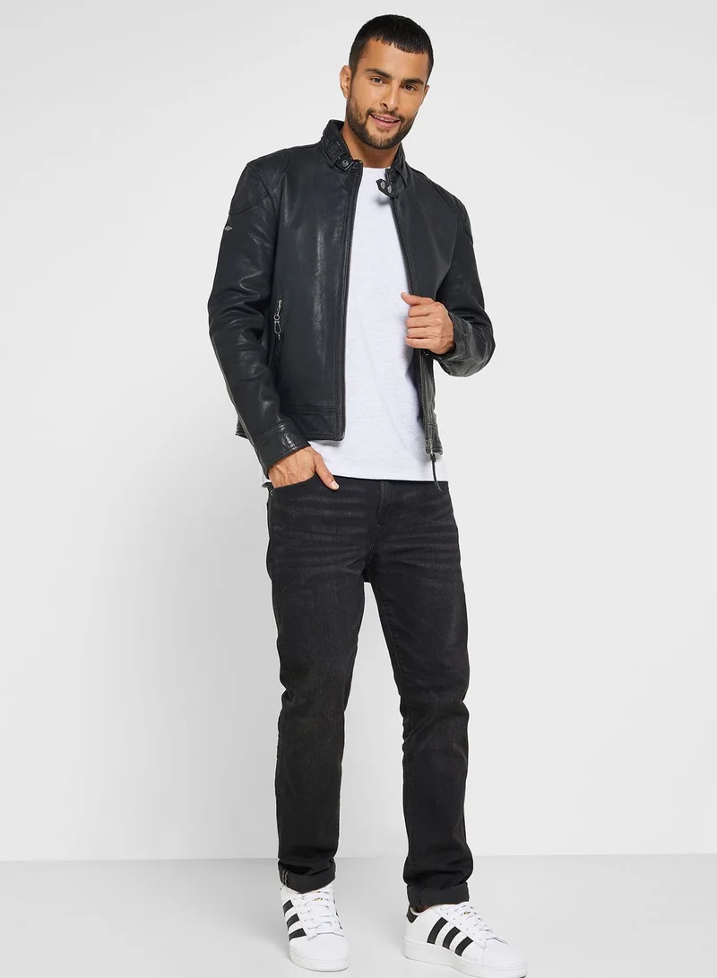 Superdry Zip Through Pu Jacket