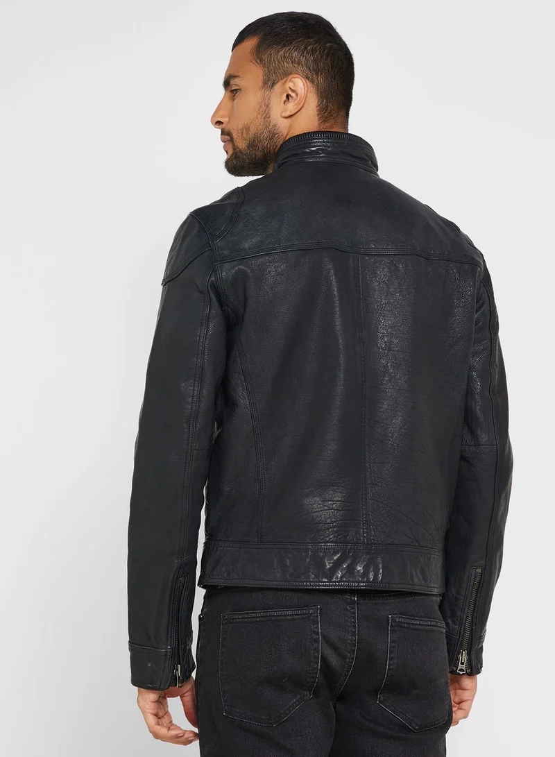Superdry Zip Through Pu Jacket