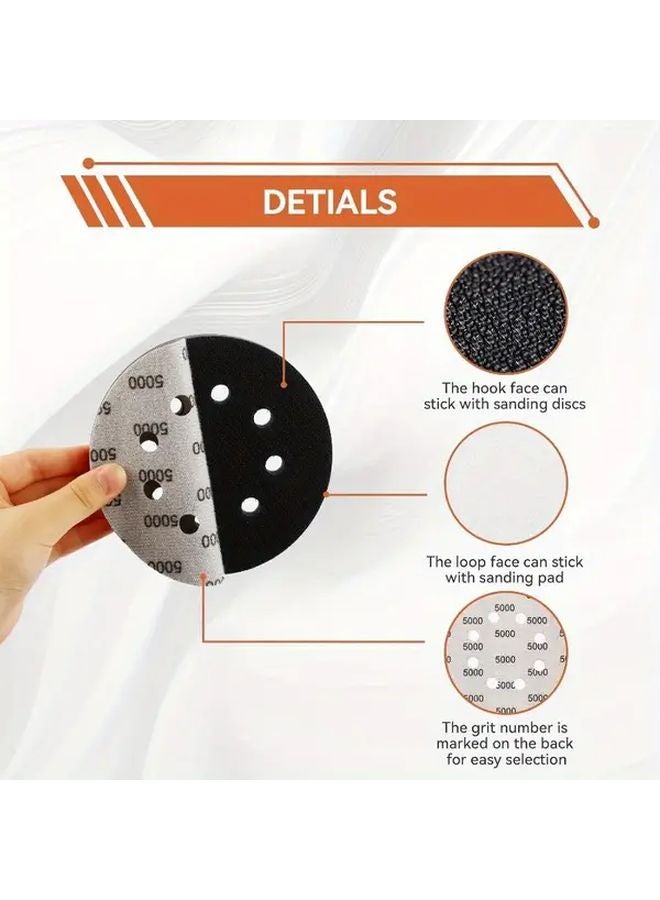 100Pcs 5 Inch 8 Hole Grinding Discs Wet Dry Sandpaper 80 180 240 400 600 800 1000 1500 2000 3000 Grit - Image 5