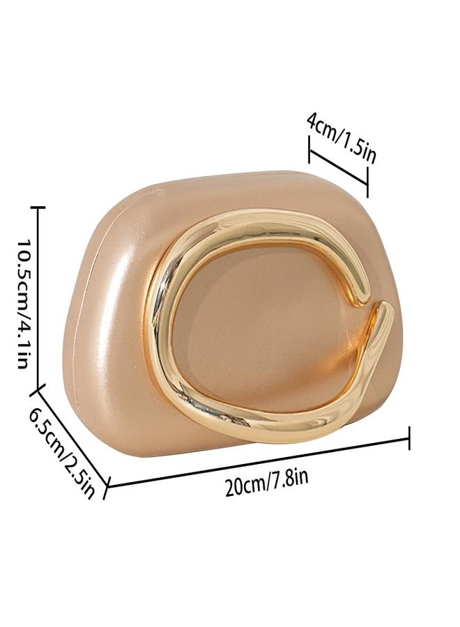 Kaxich Clutch Purses for Women, Elegant Evening Bag PU Leather Handbag Clutch Bag for Parties, Weddings and Formal Events (Champagne Color) - Image 4