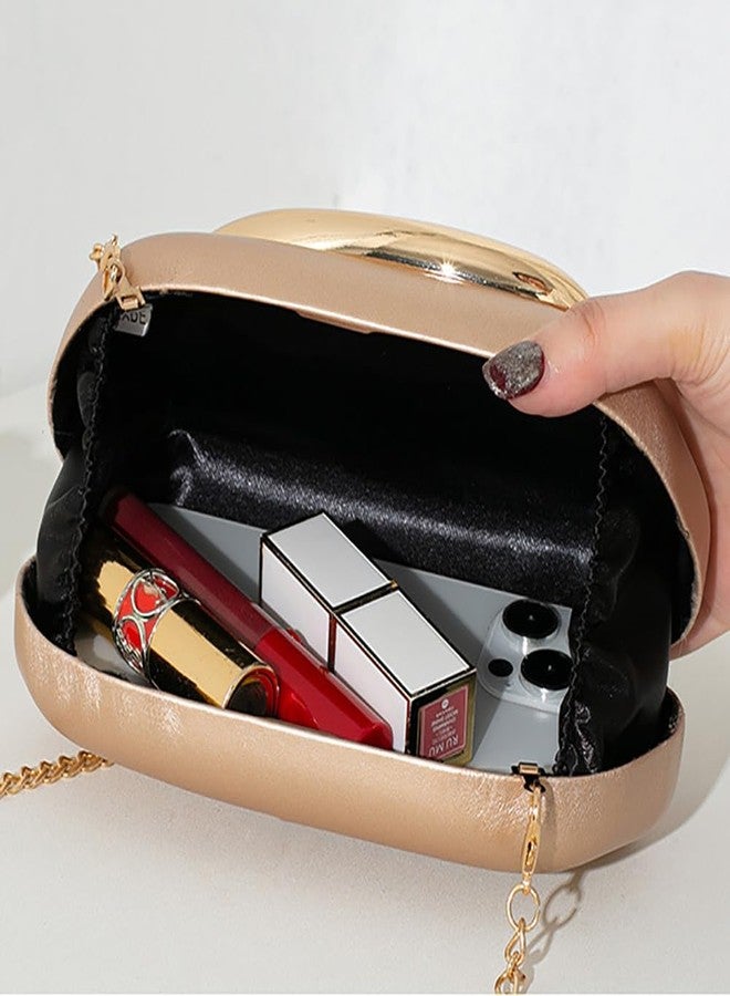Kaxich Clutch Purses for Women, Elegant Evening Bag PU Leather Handbag Clutch Bag for Parties, Weddings and Formal Events (Champagne Color) - Image 3
