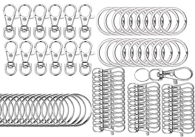 DIY Crafts Pack of 20 Pcs, Metalic Silver Colour, Swivel Lanyard Snap Hook with Key Rings, Metal Hooks Keychain Hooks for Lanyard Key Rings C (Pack of 20 Pcs, Metalic Silver Colour) - Image 2