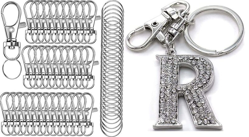 DIY Crafts Pack of 20 Pcs, Metalic Silver Colour, Swivel Lanyard Snap Hook with Key Rings, Metal Hooks Keychain Hooks for Lanyard Key Rings C (Pack of 20 Pcs, Metalic Silver Colour) - Image 3