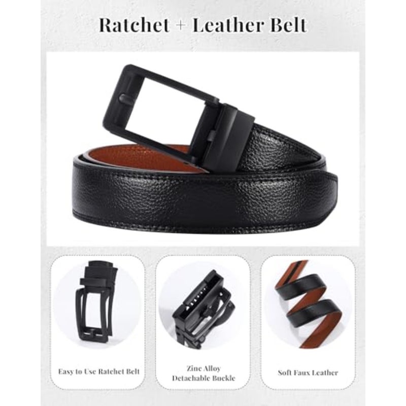 AWAYTR Ratchet Dress Belt for Men - Adjustable Comfort Click Belts for Jeans with Slide Buckle - Image 4