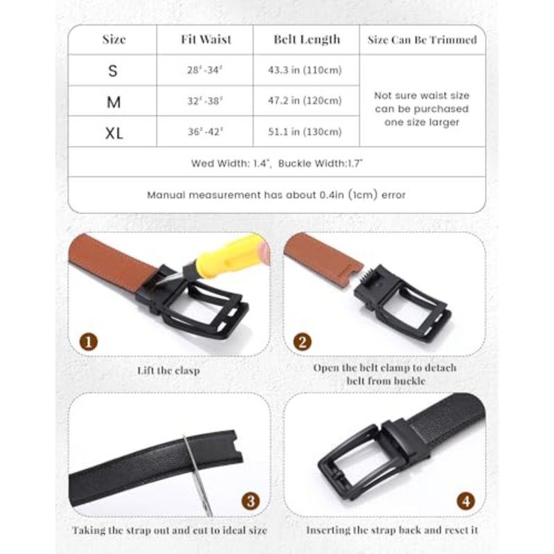 AWAYTR Ratchet Dress Belt for Men - Adjustable Comfort Click Belts for Jeans with Slide Buckle - Image 3