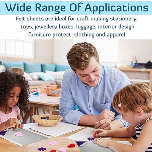 CANVASS Solid 40 pcs Non Woven Felt Fabric 1mm Thickness Polyester Cloth Felts DIY Bundle for Sewing Dolls Crafts15x15cm, Multicolour - Image 5