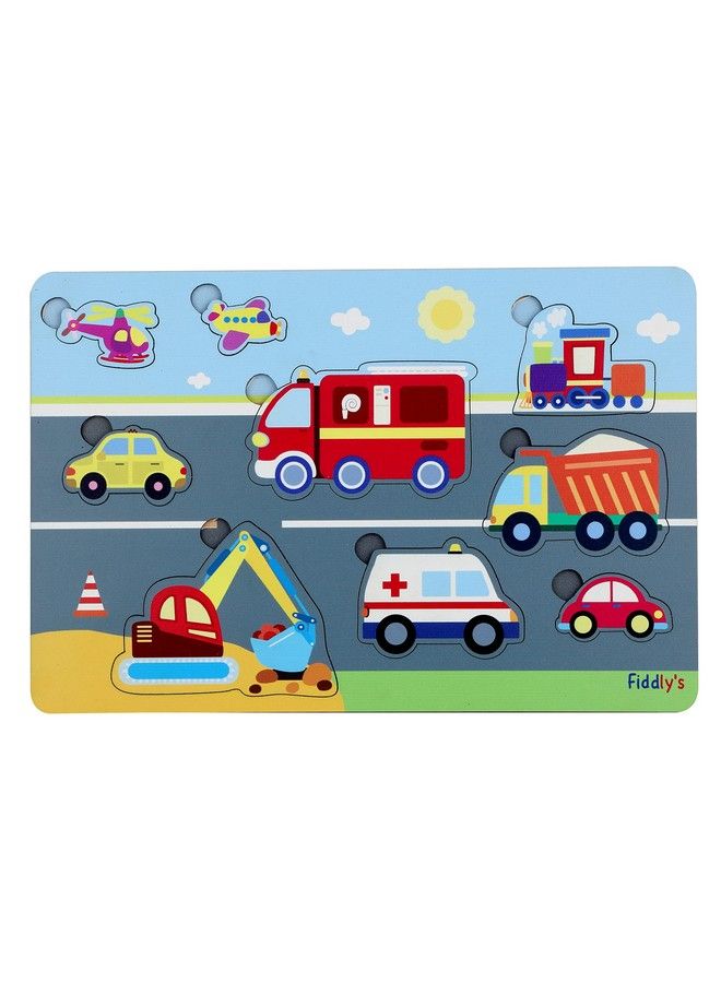 Fiddlys Fiddly'S Wooden Learning Educational Puzzle 12 Inch X 8 Inch Large Puzzle Toy For Kids & Children Age 4+ (Vehicles) - Image 2