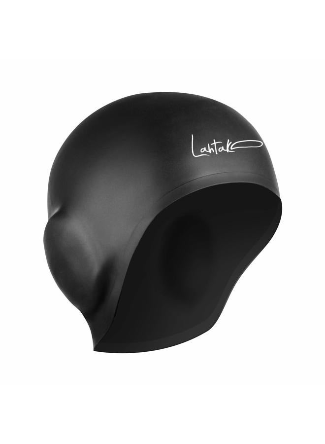 Lahtak Swim Caps Ear Protection 3D - Swimming Cap for Women Men - Silicone Swim Cap Waterproof - Fits Long Hair & Short - Adult Swim Cap - Youth Swim Cap - Swim Hats - Image 2