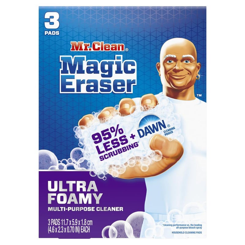 Mr. Clean Magic Eraser Ultra Foamy Multi-Purpose Cleaner, 3 Pads