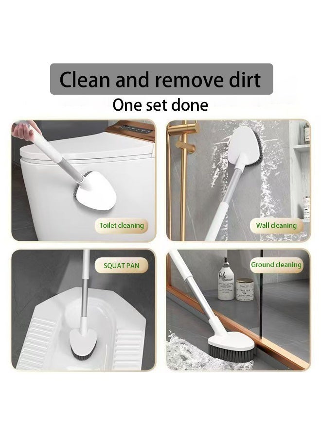 Axaron Toilet Brush 4-Pack Toilet & Bathroom Cleaning Tools Set with Wall-Mount Holder (Toilet Brush, Floor Scrubber, Gap Brush, Clip) Ventilated Base & Aluminum Handle, Easy Storage - Image 5