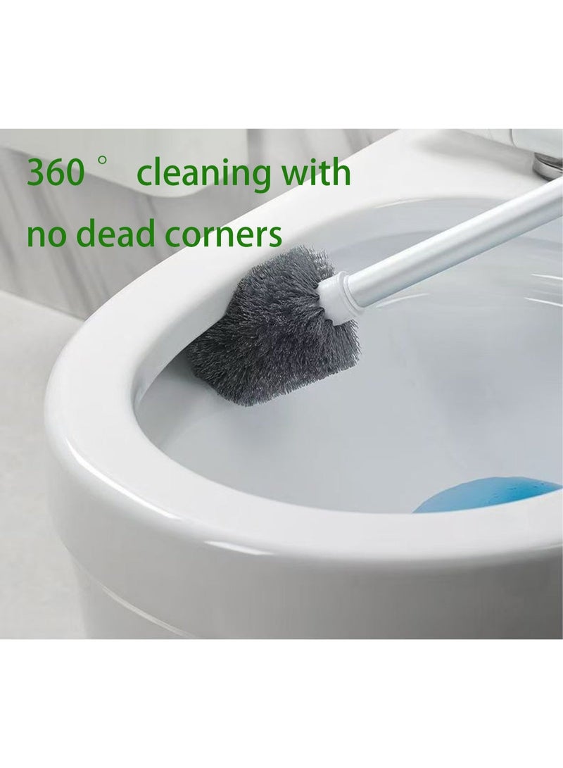 Axaron Toilet Brush 4-Pack Toilet & Bathroom Cleaning Tools Set with Wall-Mount Holder (Toilet Brush, Floor Scrubber, Gap Brush, Clip) Ventilated Base & Aluminum Handle, Easy Storage - Image 4