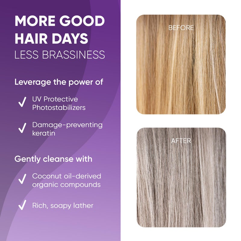 Get Back Gorgeous GBG Purple Shampoo for Blonde Hair - Hair Toner for Silver, Grey & Blonde, Instantly Conditions Brassy Hair - Celebrity Stylist Purple Toning Shampoo for Soft, Shiny & Silky Hair for Women & Men, 8 Oz - Image 3