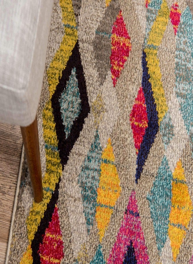 Unique Loom Sedona Collection Southwestern, Distressed, Over-Dyed, Modern, Tribal, Abstract Area Rug (2' 2 x 6' 7 Runner, Multi/Beige) - Image 5