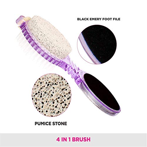 TWIREY Foot File with Pedicure Brush Multi use Pedicure, Paddle Brush (Cleanse, Scrub, File and Buff) Pedicure Tool Pedicure Brush for feet foot Scrubber (Color may Vary)(Pack of 1) - Image 2