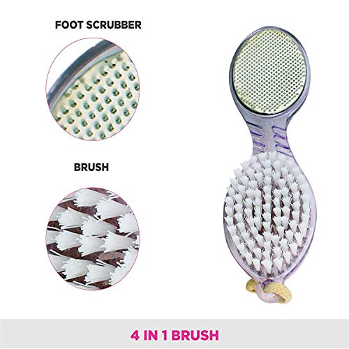 TWIREY Foot File with Pedicure Brush Multi use Pedicure, Paddle Brush (Cleanse, Scrub, File and Buff) Pedicure Tool Pedicure Brush for feet foot Scrubber (Color may Vary)(Pack of 1) - Image 3