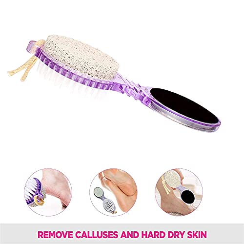 TWIREY Foot File with Pedicure Brush Multi use Pedicure, Paddle Brush (Cleanse, Scrub, File and Buff) Pedicure Tool Pedicure Brush for feet foot Scrubber (Color may Vary)(Pack of 1) - Image 4