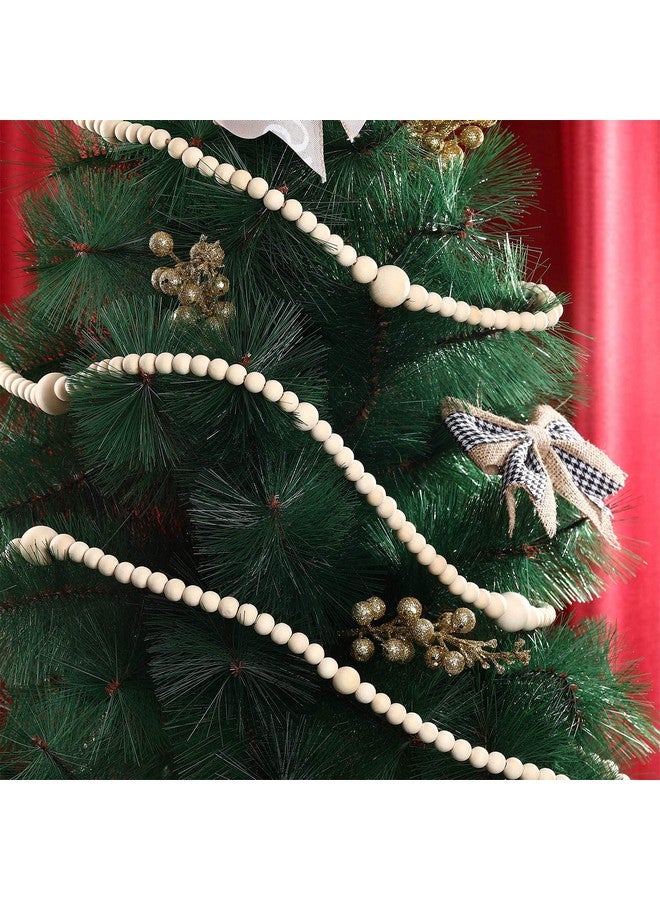 Canlierr 12 Feet Christmas Wooden Beads Garland Round Craft Farmhouse Vintage Wood Bead Garlands for Xmas Decoration Supplies(Natural Color)  - Image 3