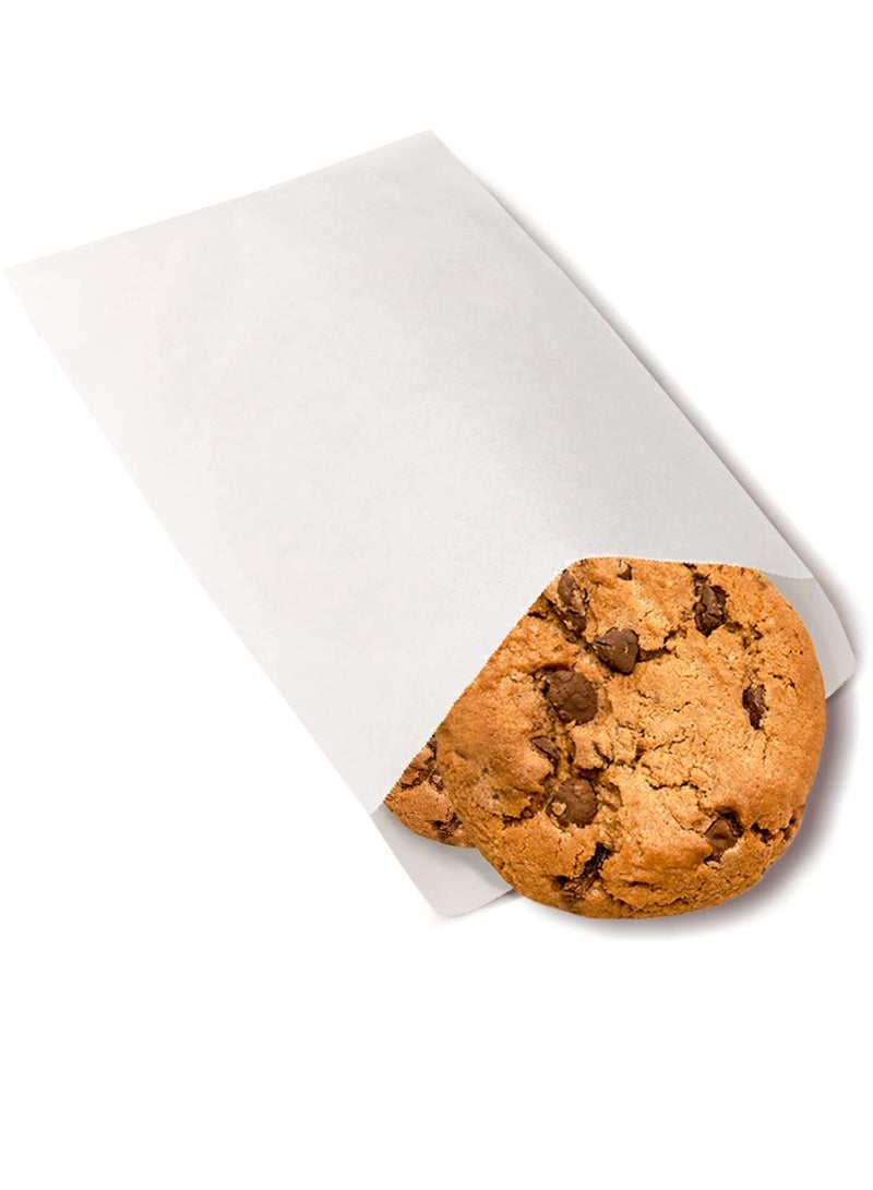 Oasisgalore 100-Pack 7x5x1” Grease-Resistant Wax Paper Bags for Bakery  - Image 1