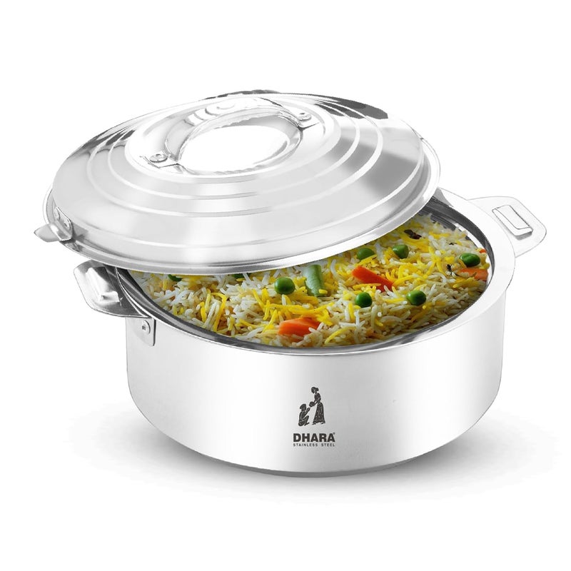 Dhara Stainless Steel Dhara Stainless Steel 8000 Ultra Insulated Double Walled Roti Server 6400ml Capacity Airtight Leak Proof Stainless Steel Thermoware Insulated Hot And Warm Chapati Casserole Ideal For Gifting  - Image 1