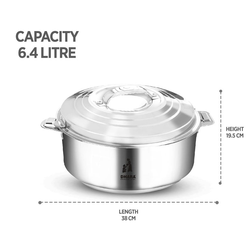 Dhara Stainless Steel Dhara Stainless Steel 8000 Ultra Insulated Double Walled Roti Server 6400ml Capacity Airtight Leak Proof Stainless Steel Thermoware Insulated Hot And Warm Chapati Casserole Ideal For Gifting  - Image 5