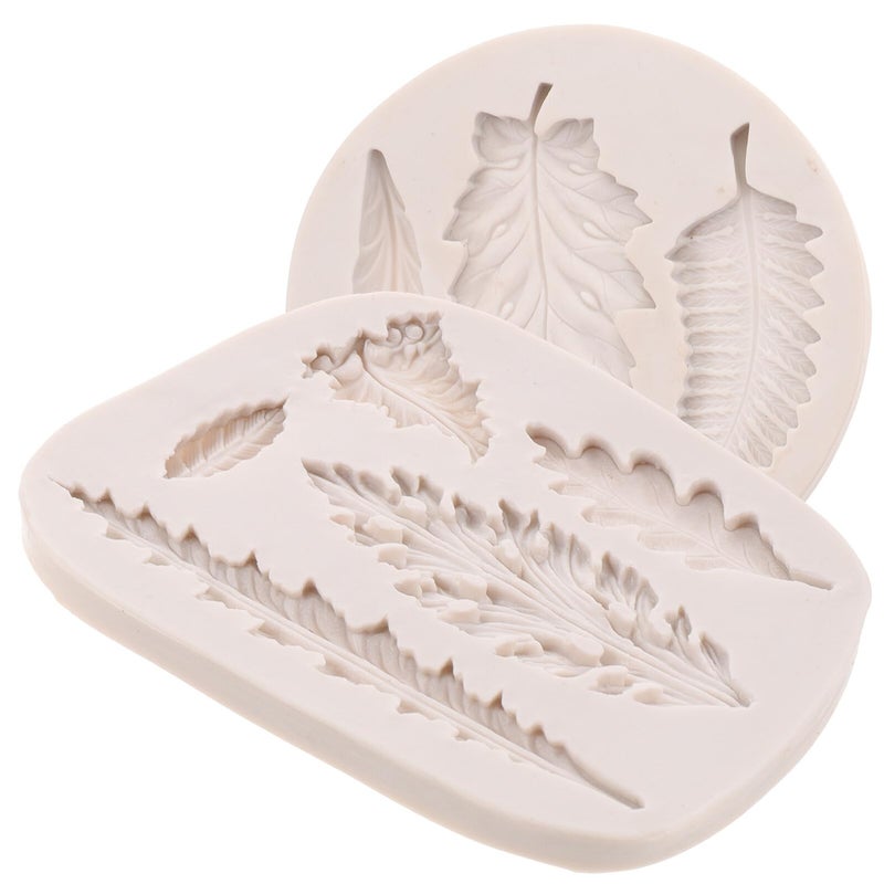 Food Grade Silicone Leaf Cake Molds Set Of 2 For Baking Chocolate Fondant Candy Decoration - Image 2