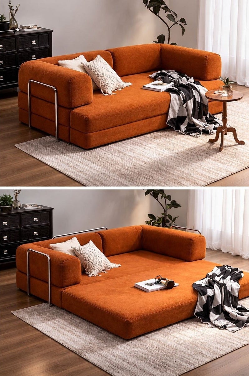 2-in-1 Convertible Sofa Bed – Modern Folding Floor Couch with Comfortable Fabric Design - Image 1