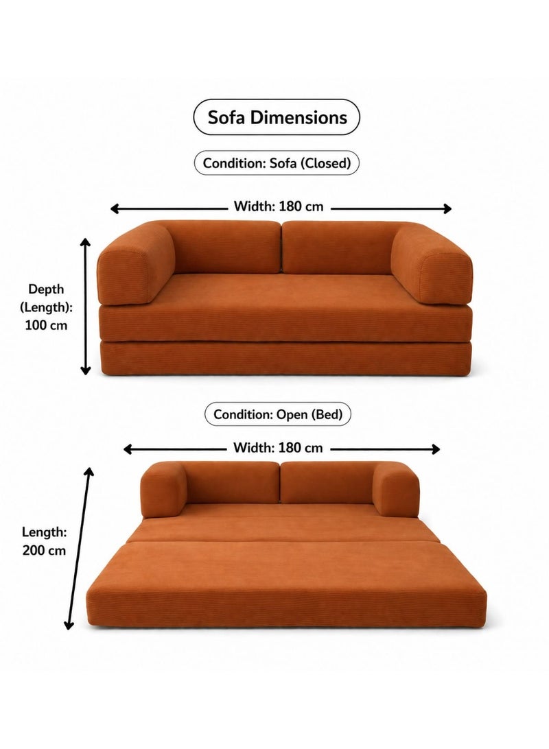 2-in-1 Convertible Sofa Bed – Modern Folding Floor Couch with Comfortable Fabric Design - Image 4