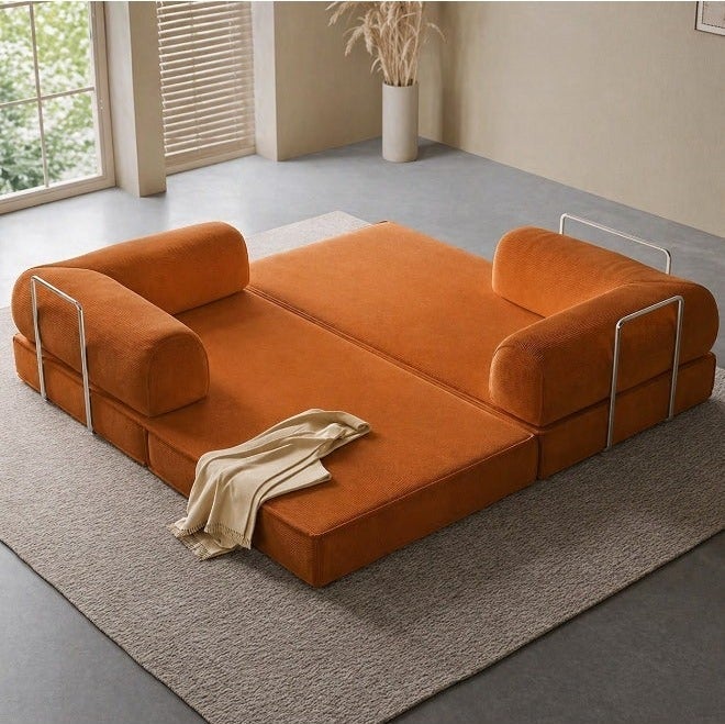2-in-1 Convertible Sofa Bed – Modern Folding Floor Couch with Comfortable Fabric Design - Image 3