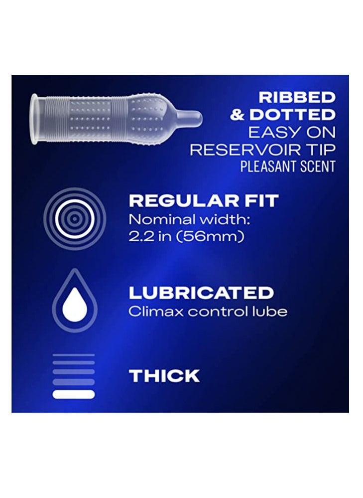 Excellence - Durex  Performax Intense Natural Rubber Latex Condoms, Regular Fit 12 Count Contains Desensitizing Lube for Men, Packaging May Vary - Image 1