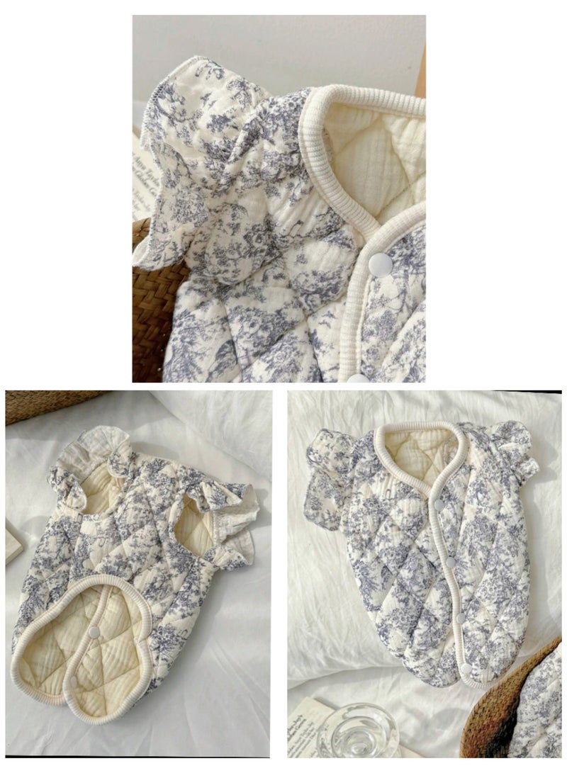 A.M Ink Style Wing Sleeve Pet Cotton Coat, Warm & Soft For Small Dogs & Cats In Autumn/Winter - Image 2