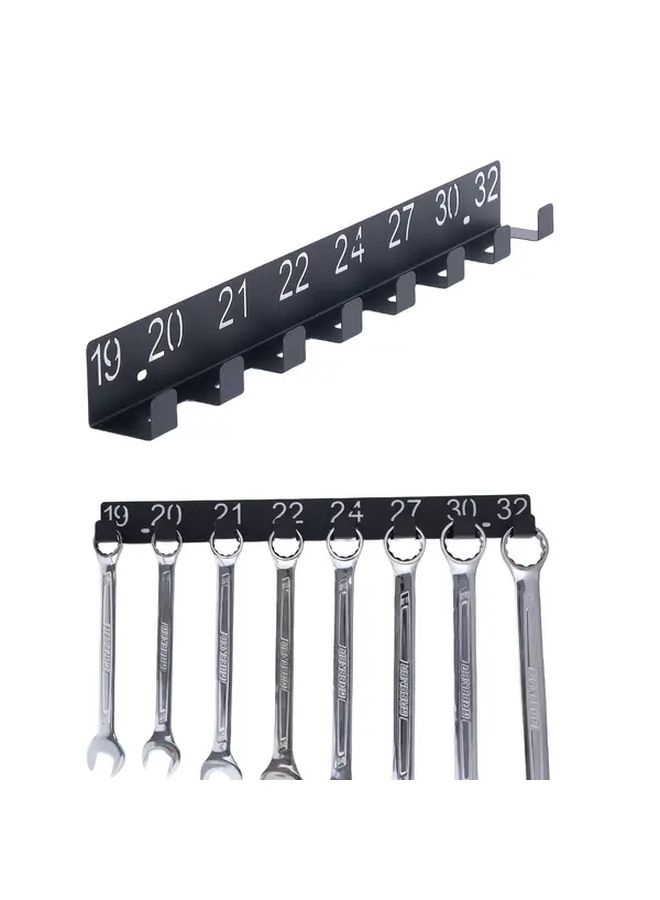 Black Metal Wrench Organizer Wall Mounted Storage Rack With Drawers 6 18 Model - Image 4
