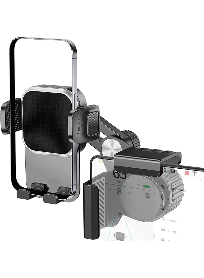 S-TOP Phone Mount, Strong Magnetic Car Mobile Phone Holder with Universal Compatibility for Model 3 Y, 360° Adjustable Rotating Stand for All 4 to 7.2 Inch Mobile Devices - Image 1