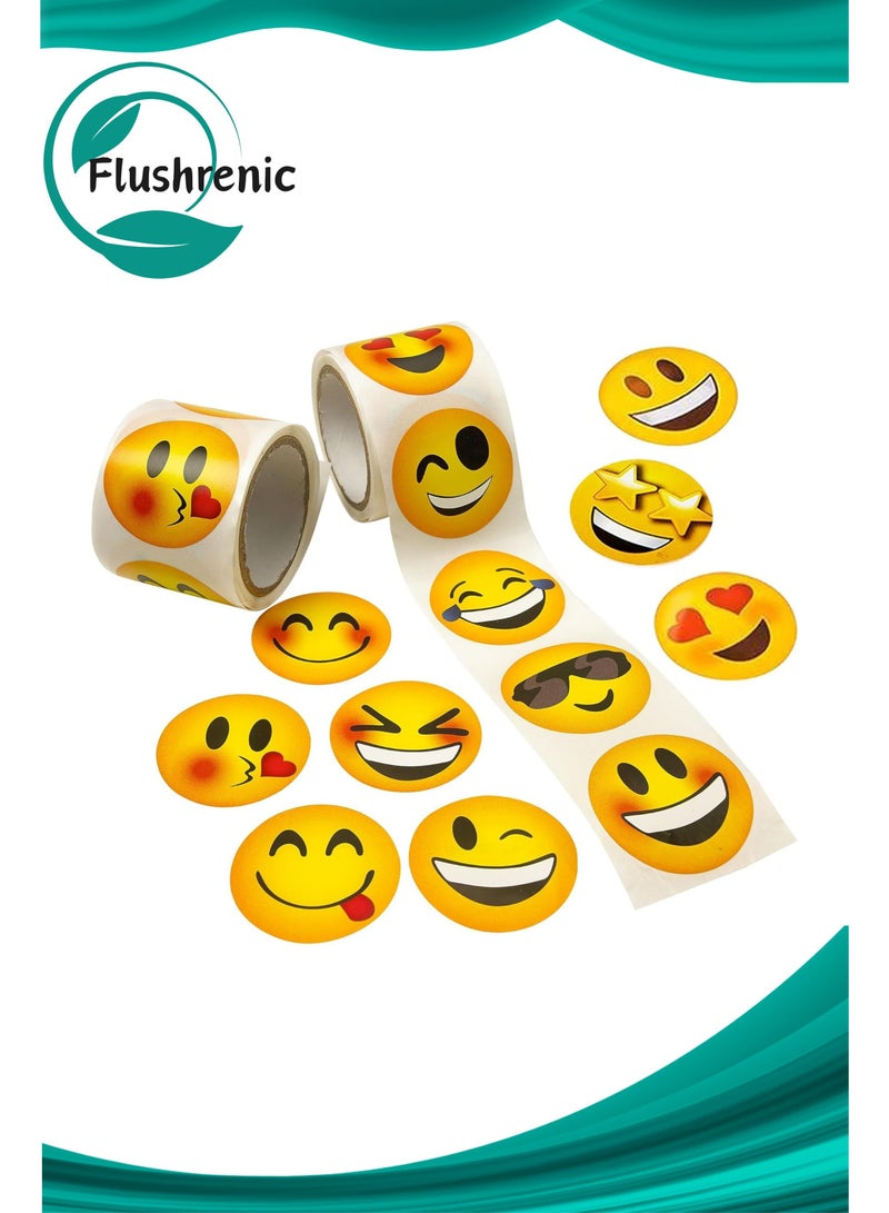 فلوشرينيك 2 لفات ملصقات رموز تعبيرية، هدايا حفلات للأطفال، وجوائز ألعاب، وألعاب طريفة، وديكور حائط، وسكرابوكينغ، ومجموعات نسائية، وفنون وحرف يدوية - Image 1