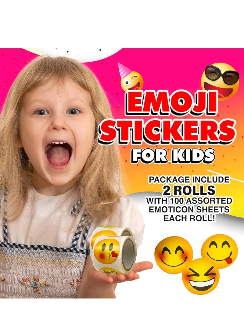 فلوشرينيك 2 لفات ملصقات رموز تعبيرية، هدايا حفلات للأطفال، وجوائز ألعاب، وألعاب طريفة، وديكور حائط، وسكرابوكينغ، ومجموعات نسائية، وفنون وحرف يدوية - Image 3