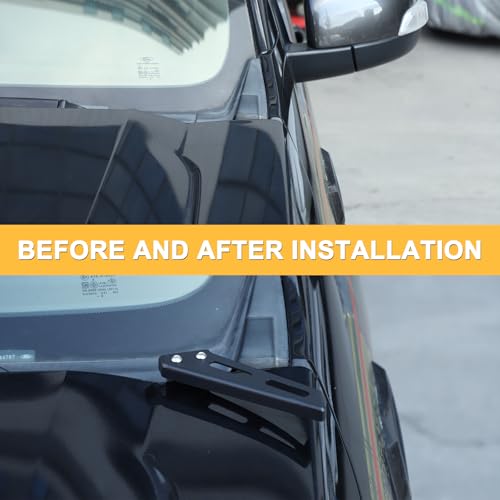 Lcojicep Car Hood Hinge Ditch Light Mount Brackets Compatible with Ford Ranger 20152022 Truck Hood Pod LED Spotlight Work Light Mounting Bracket Accessorie Black B - Image 3