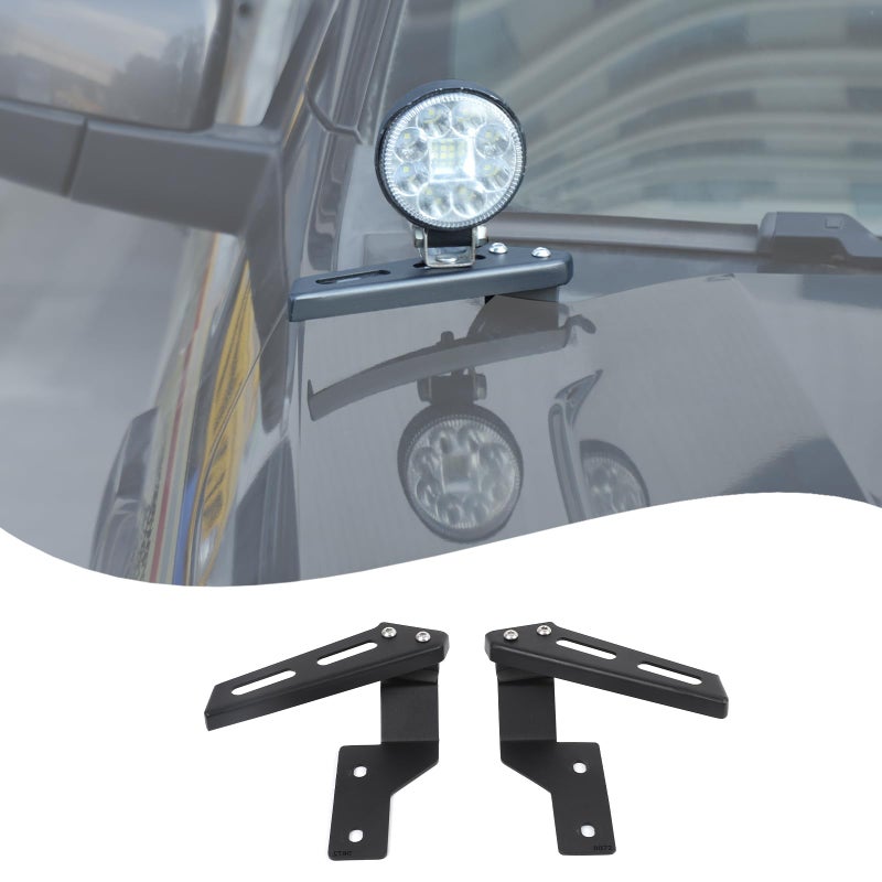 Lcojicep Car Hood Hinge Ditch Light Mount Brackets Compatible with Ford Ranger 20152022 Truck Hood Pod LED Spotlight Work Light Mounting Bracket Accessorie Black B - Image 2