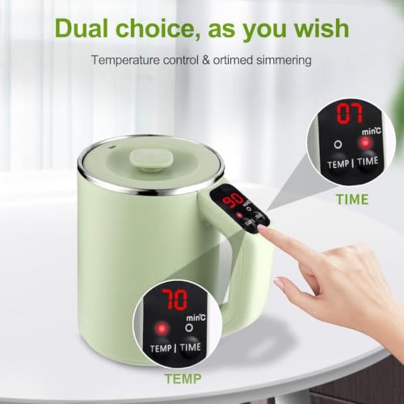 Portable water boiler for coffee and tea, stainless steel, black, 0.8L capacity with precise temperature control and auto shut-off - Image 4