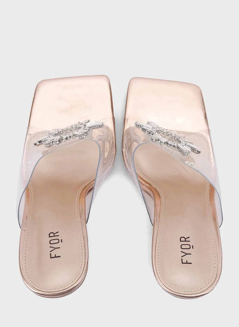 FYOR One Strap Mid Heel Sandals