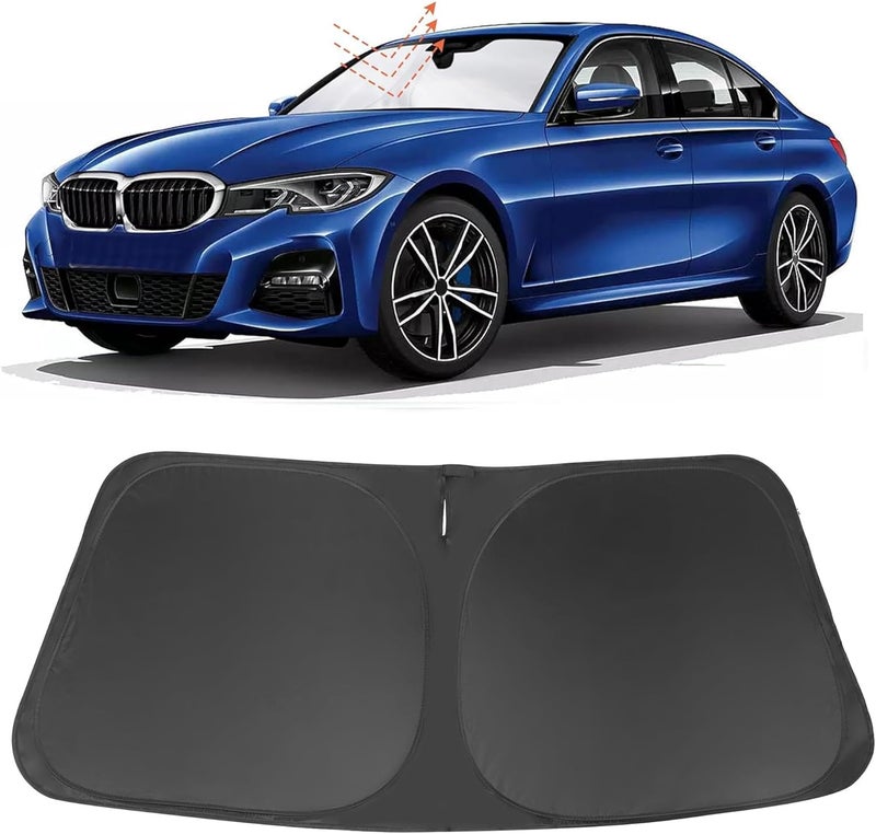 LHFLIVE Windshield Sun Shade Custom Fit for 2013 2014 2015 2016 2017 2018 BMW 3 Series/F30/F31/F80/M3 Accessories Foldable Sunshade Sun Blocker Protect Car from Sun Rays & Heat Damage Keep Car Cooler - Image 1
