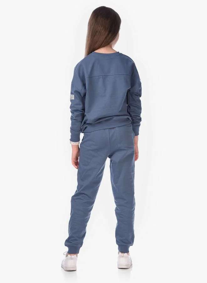 victor and jane Solid Round Neck Sweatshirt & Joggers Sets by Styli
