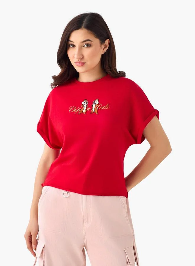 اس بي كاركترز T-shirt with Chip 'n' Dale Embroidery