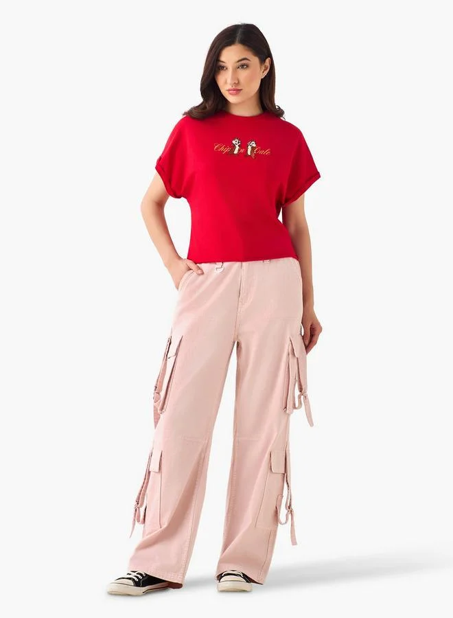 اس بي كاركترز T-shirt with Chip 'n' Dale Embroidery